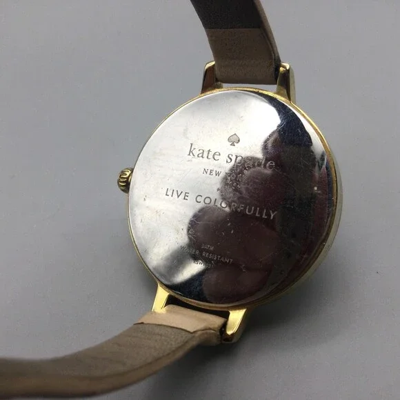 Kate Spade Metro Watch Womens 34mm Bow Stripe Dial Gold Tone New Battery - Picture 12 of 15